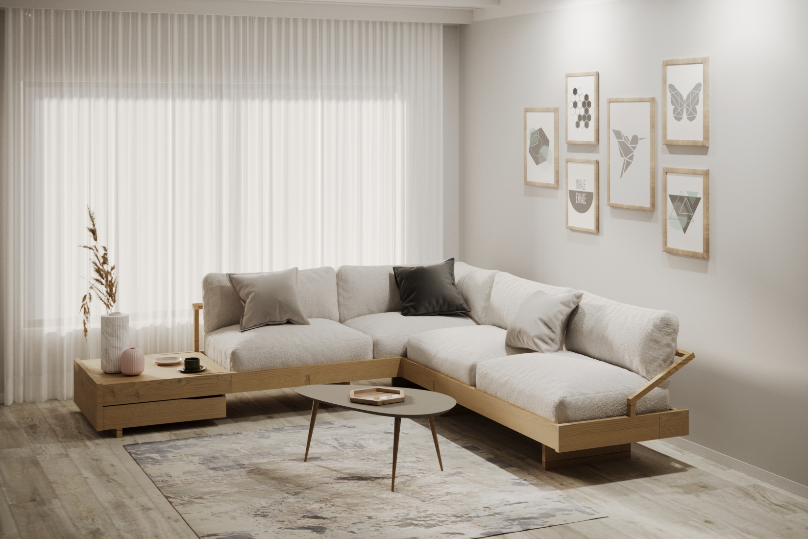 مبل ال فرنیکا هوم کلکسیون رویای چوبی Wooden Dream Couch Sofa